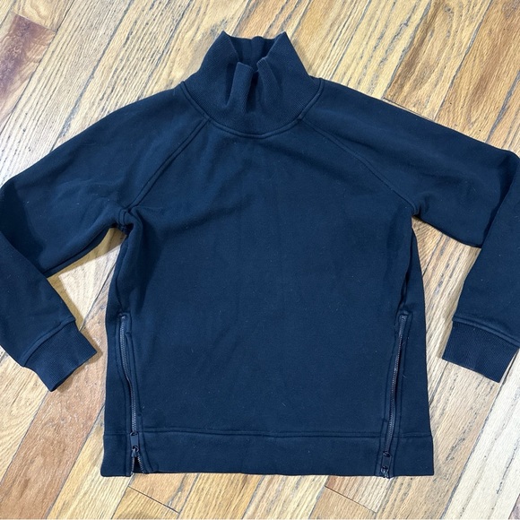 Athleta Black Cozy Karma Side Zip Funnel Neck Sweatshirt Size XS - Picture 4 of 9